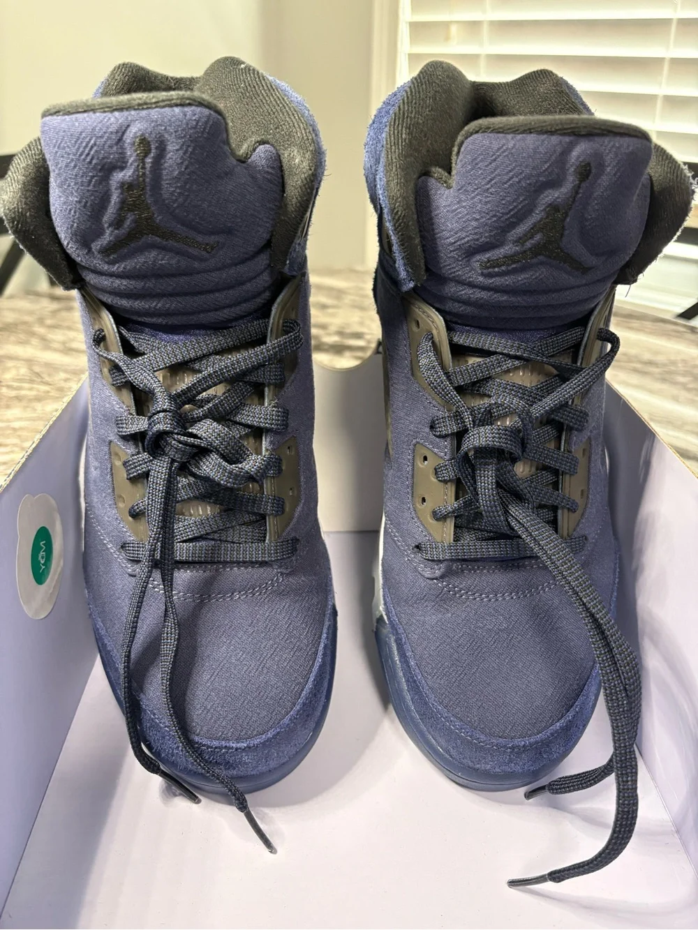 AIR JORDAN RETRO 5 NAVY BLUE SUEDE MENS SIZE 10